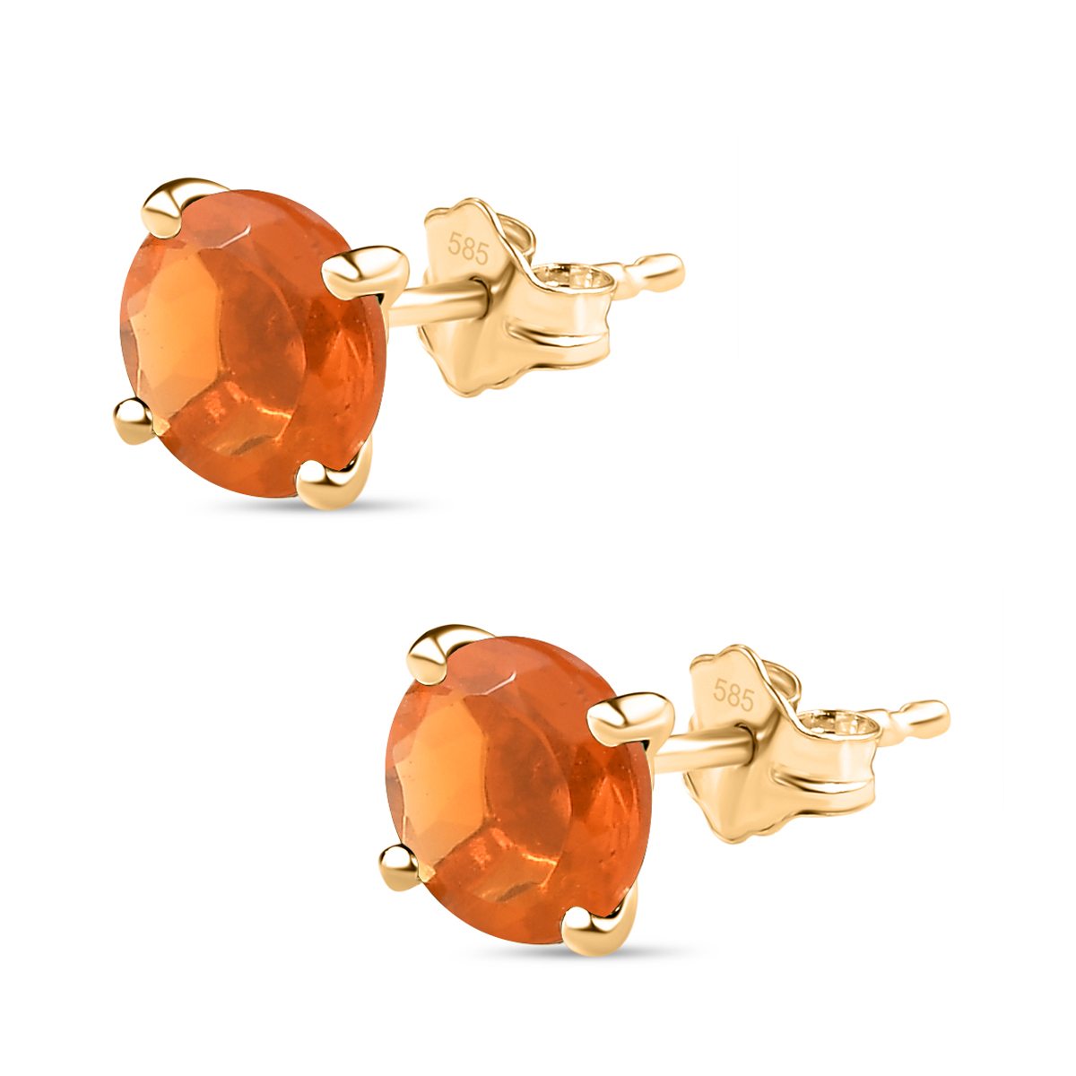 LUXORO Premium Crimson Feueropal Ohrringe 585 Gold ca. 1.19 ct