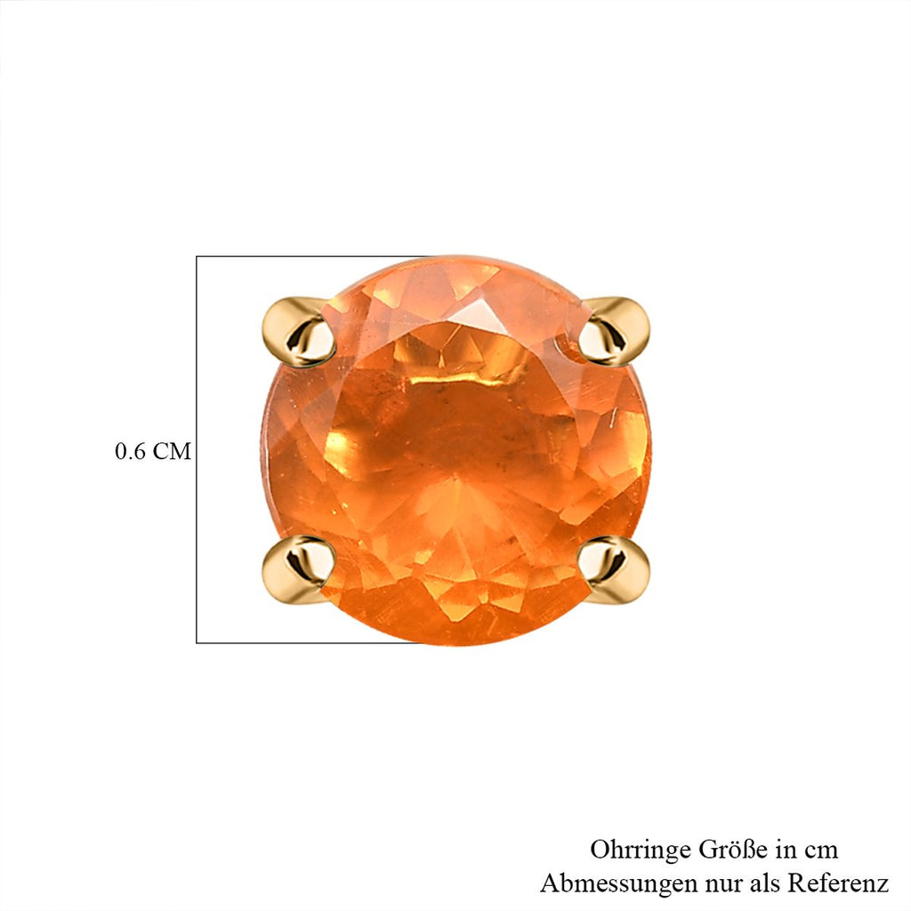 LUXORO Premium Crimson Feueropal Ohrringe 585 Gold ca. 1.19 ct
