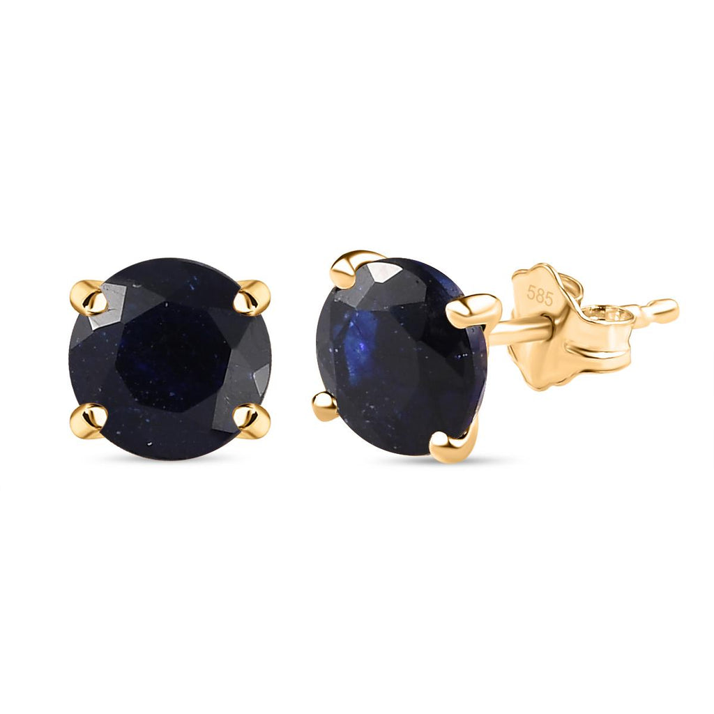 AA Masoala Saphir Ohrringe, (Fissure gefüllt), 585 Gold ca. 2.73 ct