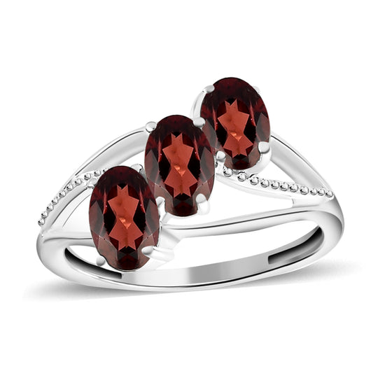 Roter Granat Ring, 925 Silber ca. 1,44 ct