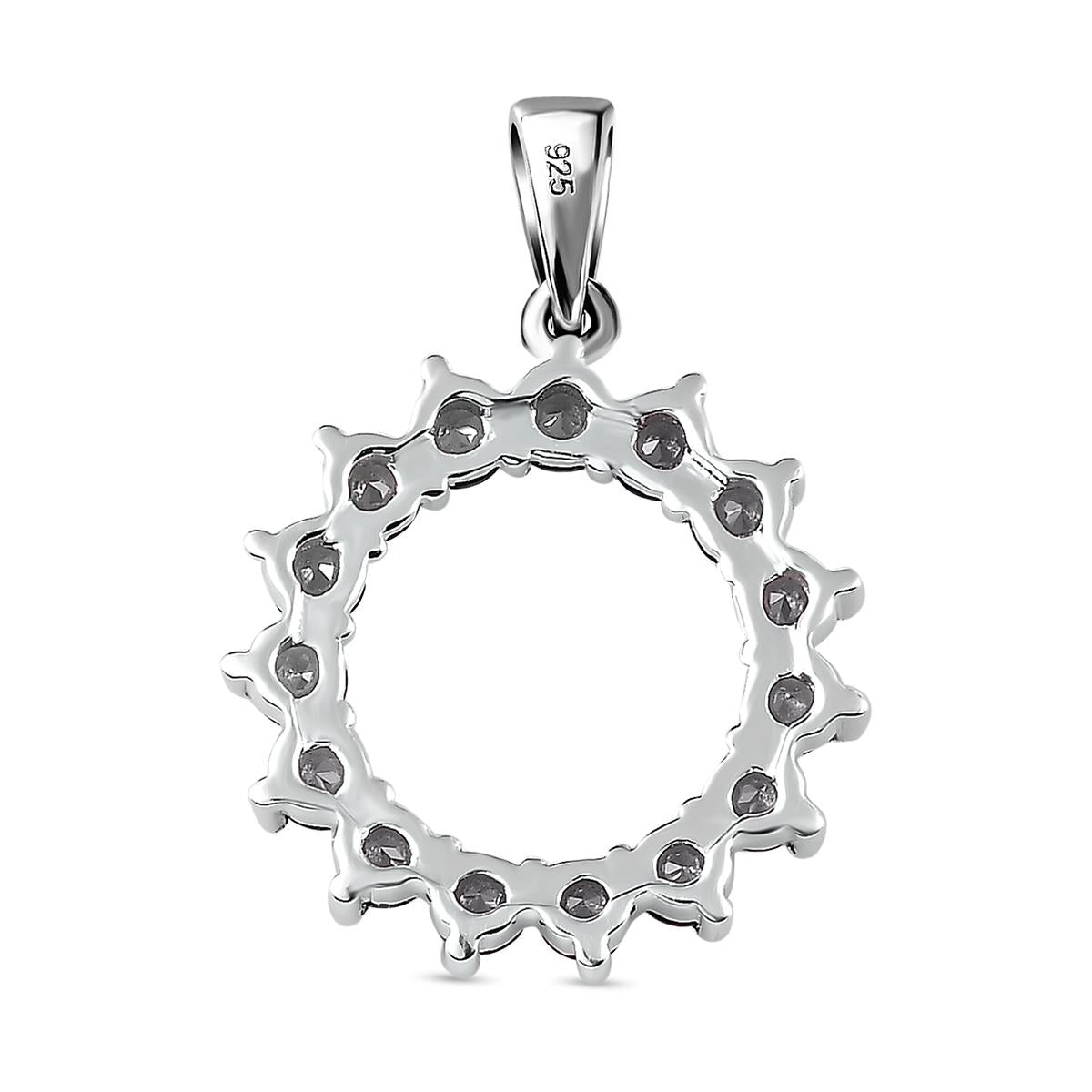 Schwarzer Spinell Anhänger 925 Silber ca. 1.47 ct