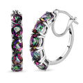 Nordlicht Mystik Topas Creolen, 925 Silber platiniert ca. 4.66 ct