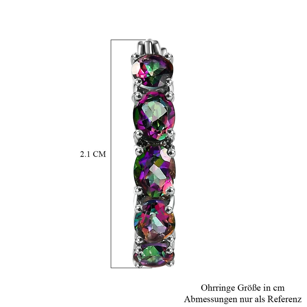 Nordlicht Mystik Topas Creolen, 925 Silber platiniert ca. 4.66 ct