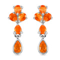 Salamanca Feueropal-Ohrringe, 925 Silber platiniert ca. 1,13 ct