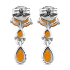 Salamanca Feueropal-Ohrringe, 925 Silber platiniert ca. 1,13 ct