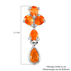 Salamanca Feueropal-Ohrringe, 925 Silber platiniert ca. 1,13 ct