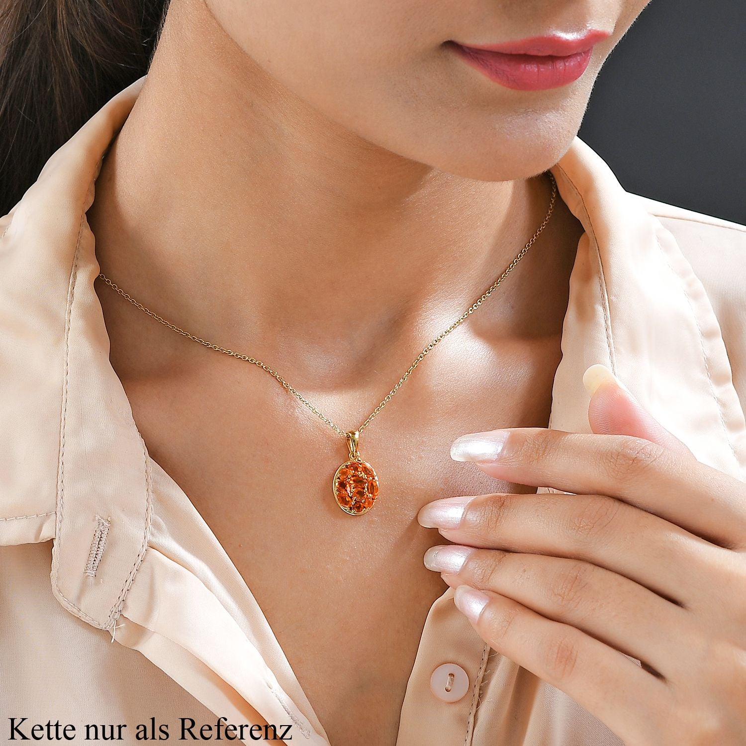 Salamanca Feueropal-Anhänger, 925 Silber Gelbgold Vermeil ca. 1,16 ct