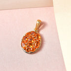 Salamanca Feueropal-Anhänger, 925 Silber Gelbgold Vermeil ca. 1,16 ct