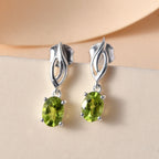 Natürliche Peridot-Ohrringe, 925 Silber ca. 1,75 ct