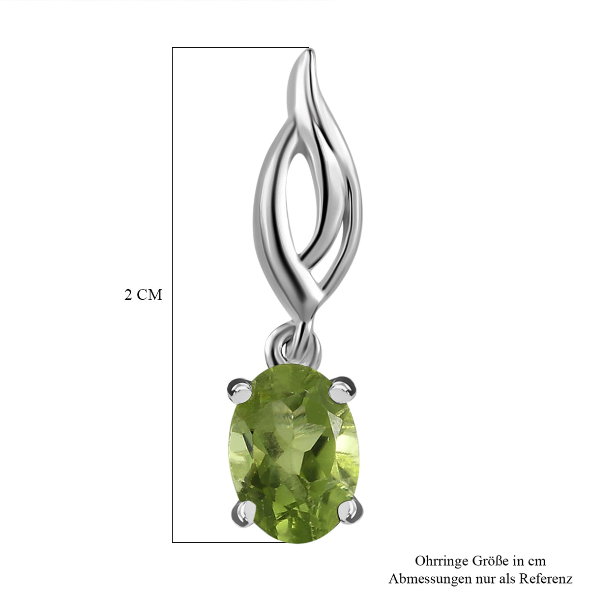 Natürliche Peridot-Ohrringe, 925 Silber ca. 1,75 ct