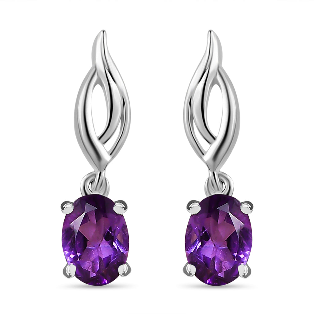Afrikanische Amethyst Ohrringe, 925 Silber ca. 1,40 ct