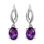 Afrikanische Amethyst Ohrringe, 925 Silber ca. 1,40 ct