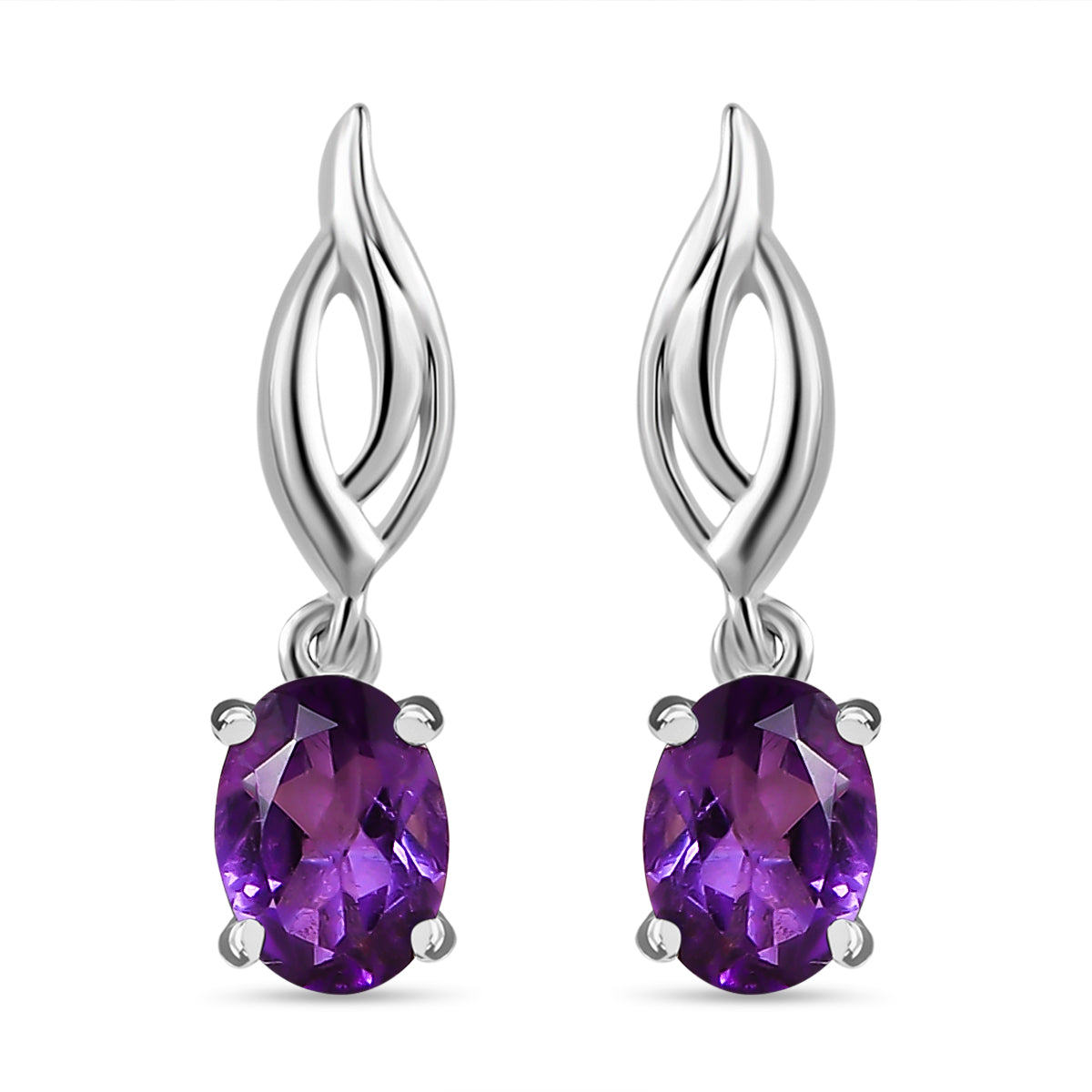 Afrikanische Amethyst Ohrringe, 925 Silber ca. 1,40 ct