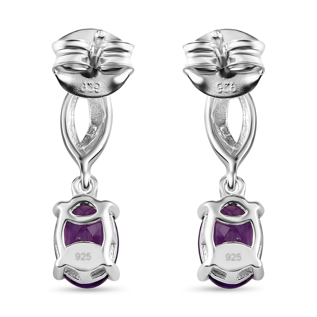 Afrikanische Amethyst Ohrringe, 925 Silber ca. 1,40 ct