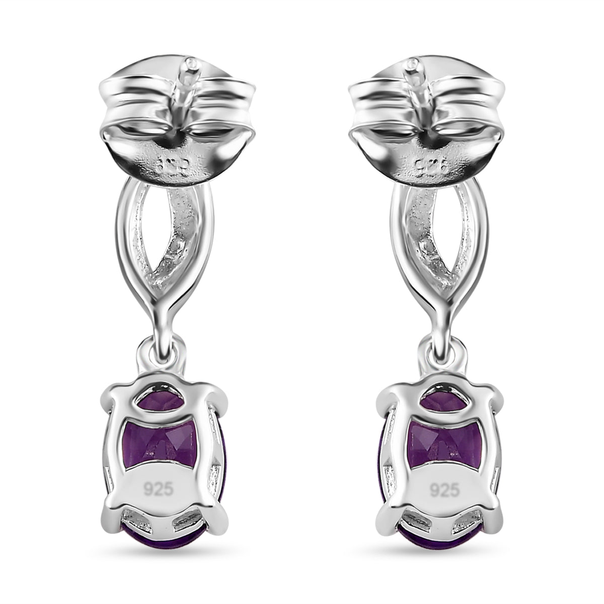 Afrikanische Amethyst Ohrringe, 925 Silber ca. 1,40 ct