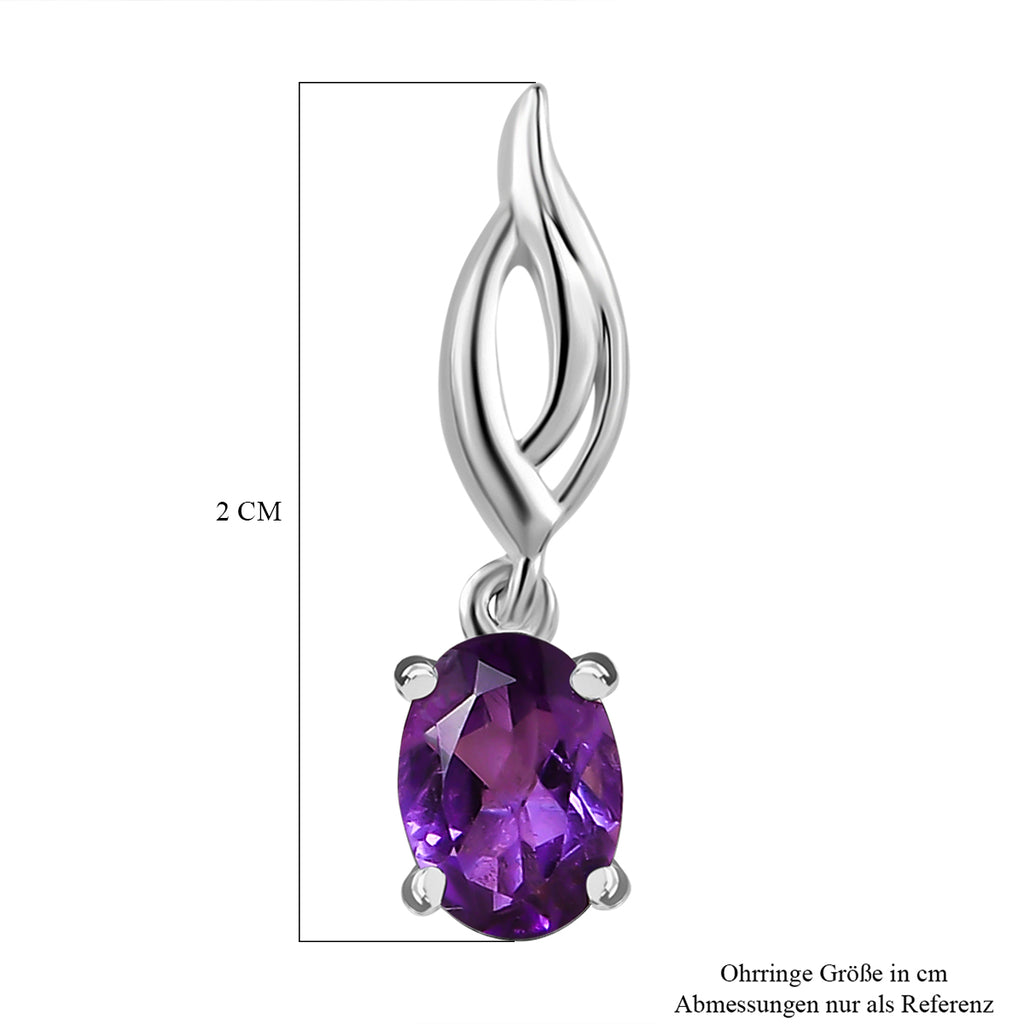 Afrikanische Amethyst Ohrringe, 925 Silber ca. 1,40 ct