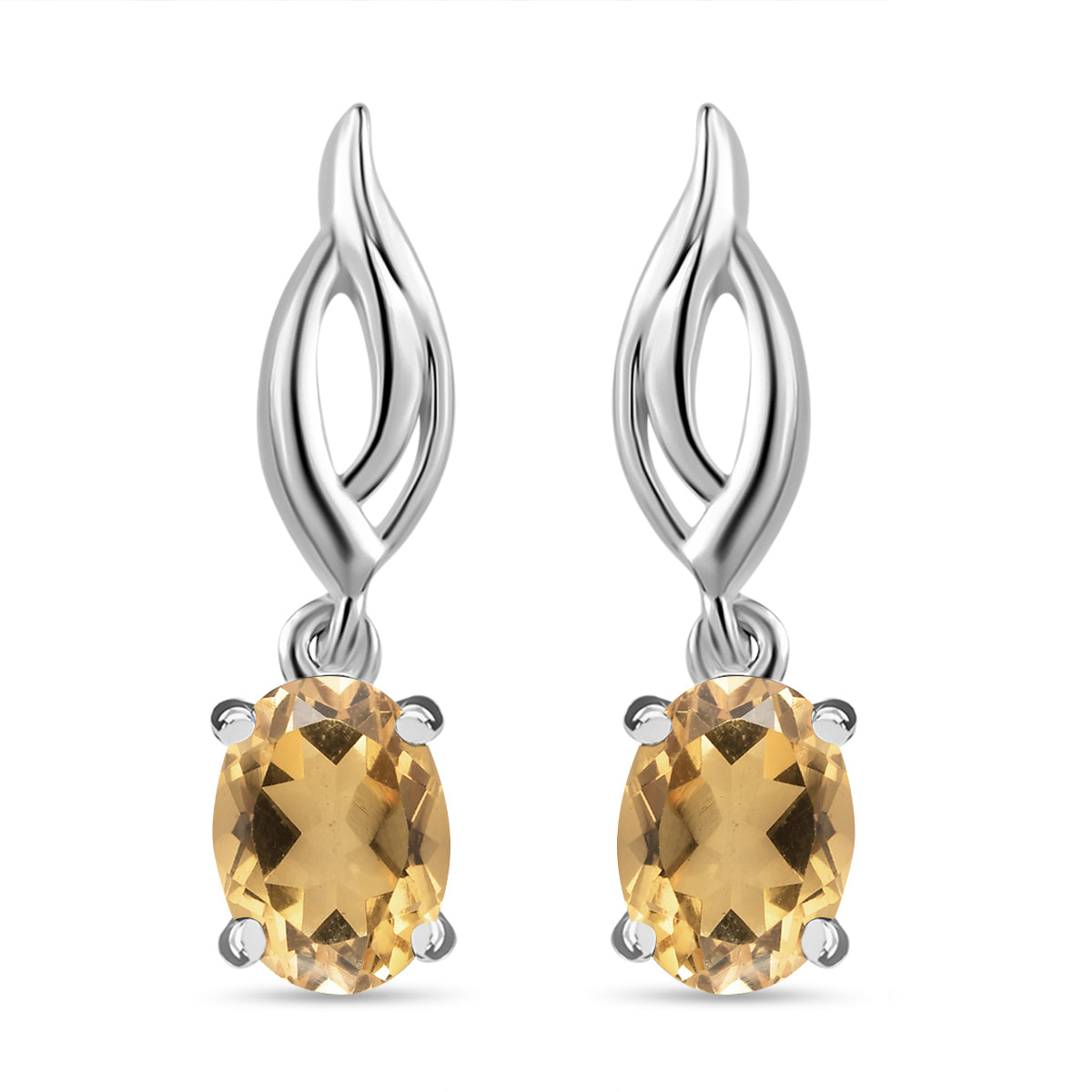 Citrin Ohrringe, 925 Silber ca. 1,51 ct