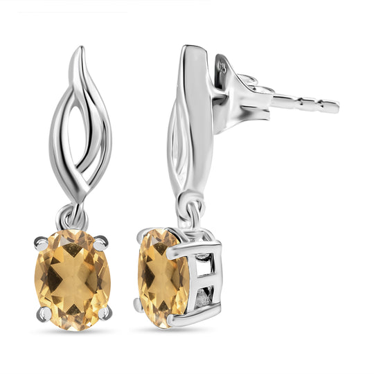 Citrin Ohrringe, 925 Silber ca. 1,51 ct