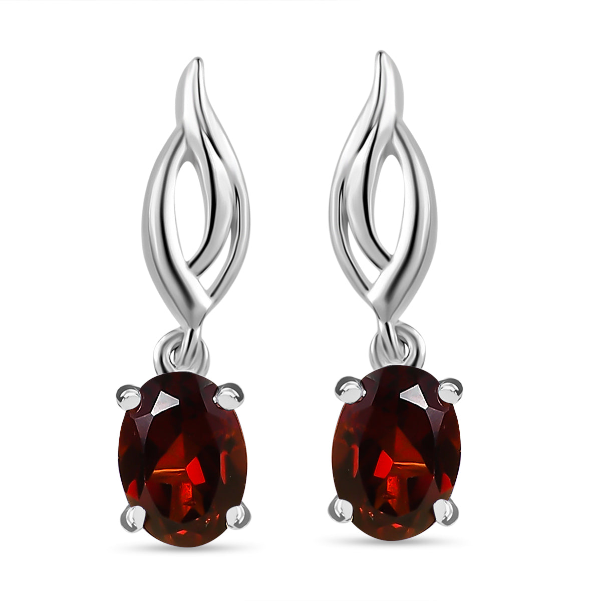 Rote Granat Ohrringe, 925 Silber ca. 2,10 ct