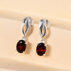Rote Granat Ohrringe, 925 Silber ca. 2,10 ct