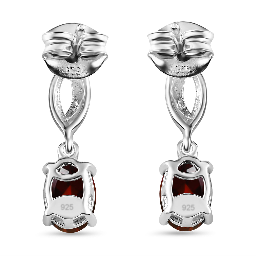 Rote Granat Ohrringe, 925 Silber ca. 2,10 ct