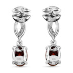 Rote Granat Ohrringe, 925 Silber ca. 2,10 ct