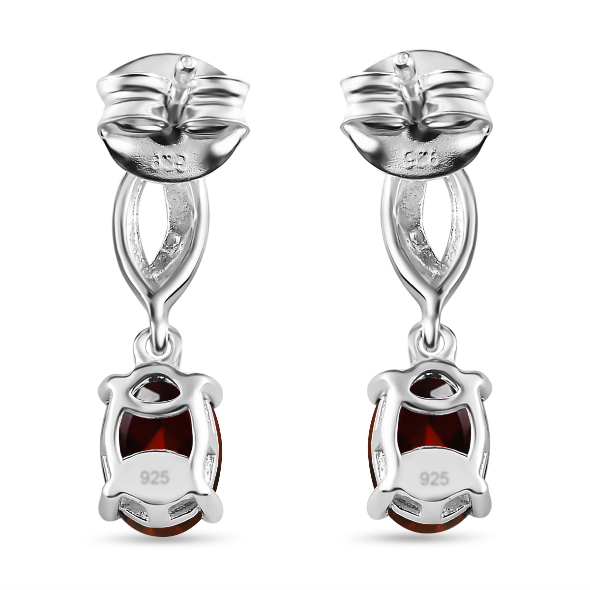 Rote Granat Ohrringe, 925 Silber ca. 2,10 ct