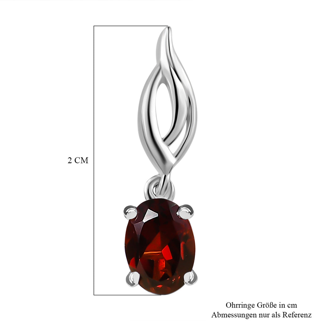 Rote Granat Ohrringe, 925 Silber ca. 2,10 ct
