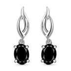 Schwarze Spinell Ohrringe, 925 Silber ca. 1,93 ct