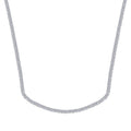 Flexible, weiße Zirkonia-Halskette, 45-66cm