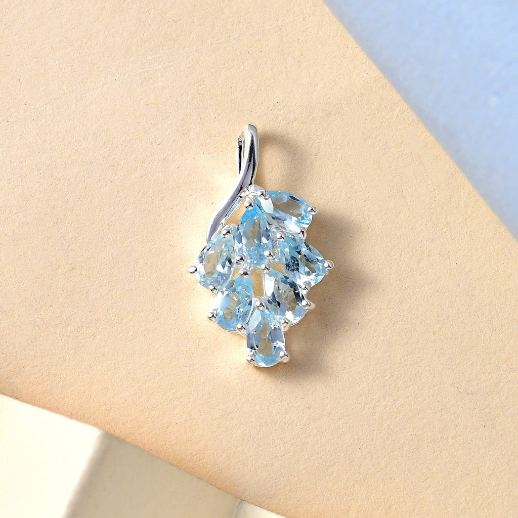 Himmelblauer Topas-Anhänger, 925 Silber ca. 1,80 ct