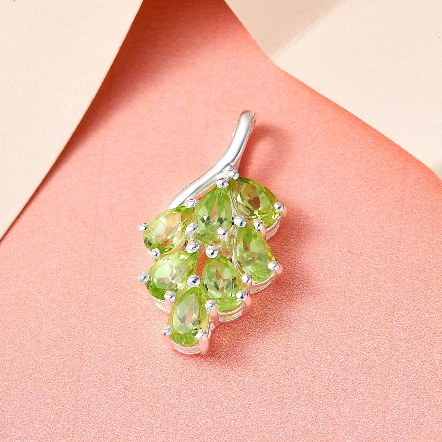 Natürlicher Peridot-Anhänger, 925 Silber ca. 1,74 ct