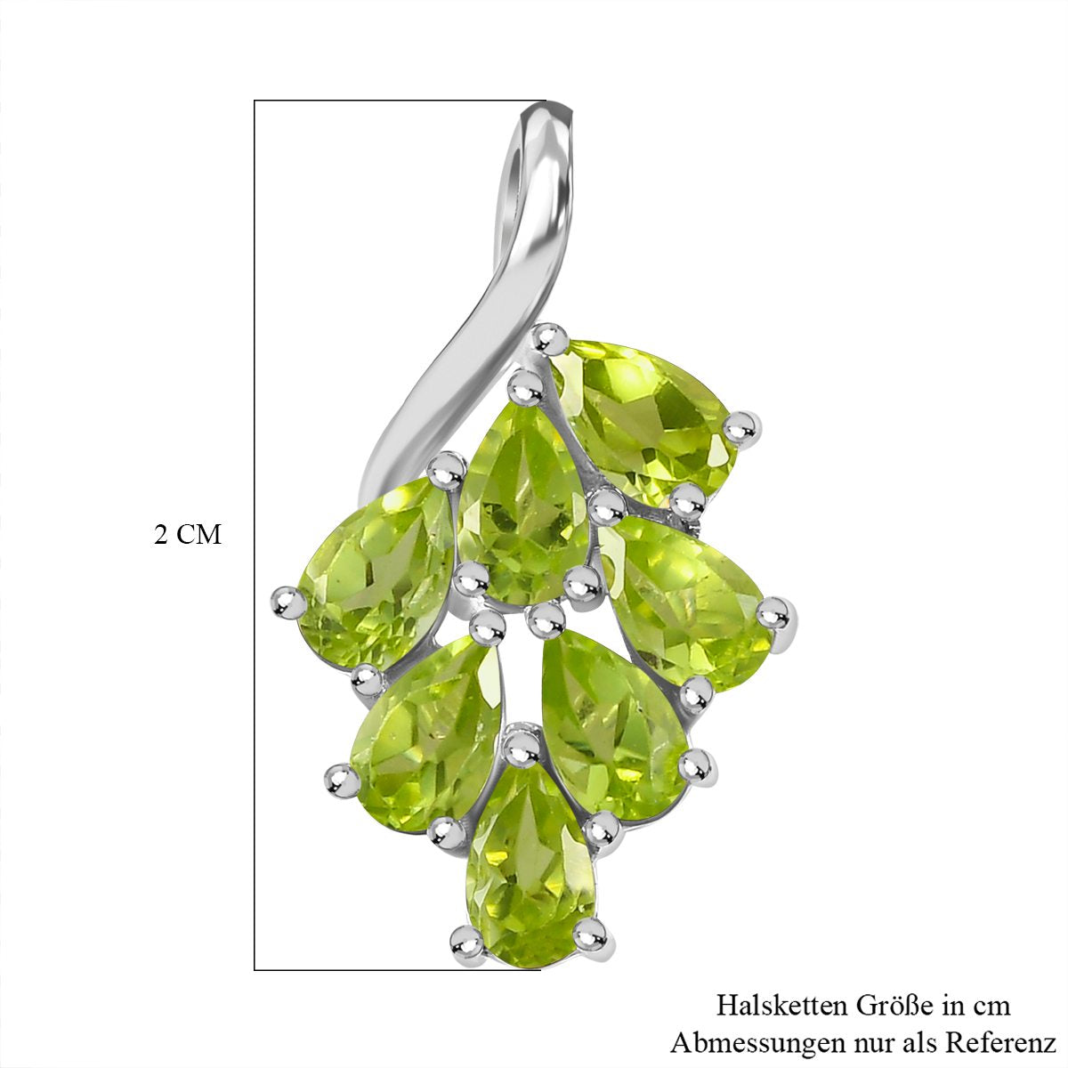 Natürlicher Peridot-Anhänger, 925 Silber ca. 1,74 ct