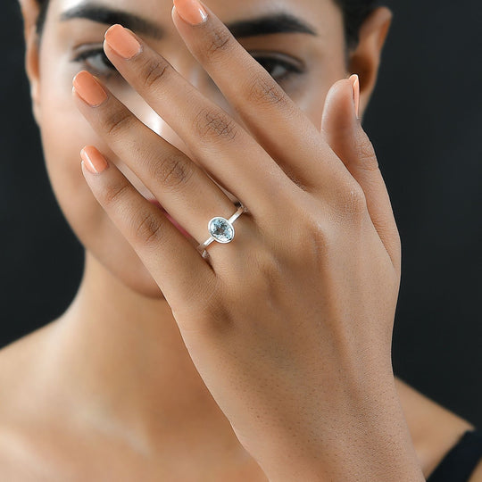 Himmelblauer Topas Ring, 925 Silber ca. 1,45 ct