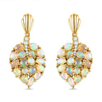 Natürliche, äthiopische Welo Opal Ohrringe, 925 Silber Gelbgold Vermeil ca. 3,90 ct
