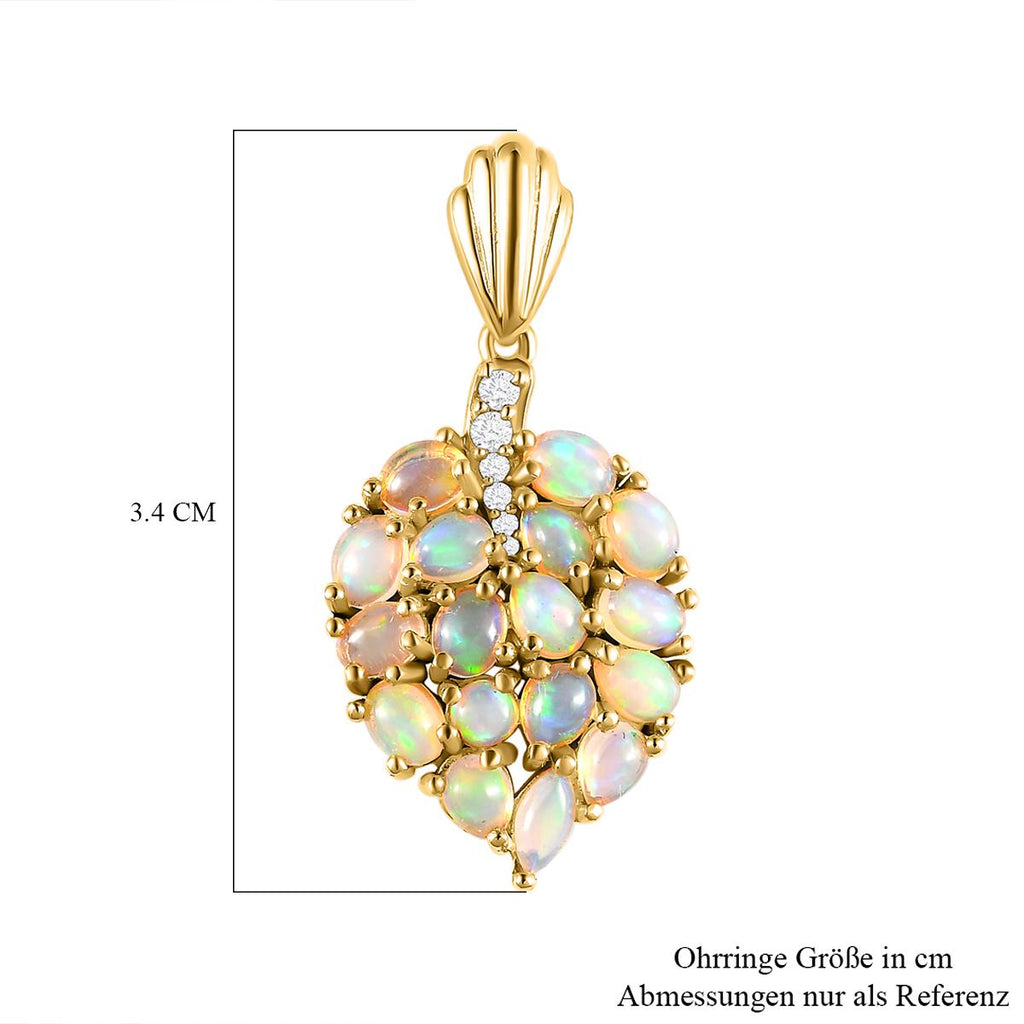 Natürliche, äthiopische Welo Opal Ohrringe, 925 Silber Gelbgold Vermeil ca. 3,90 ct