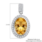 Gelber Labradorit und weißer Zirkon-Anhänger, 925 Silber platiniert ca. 5.78 ct