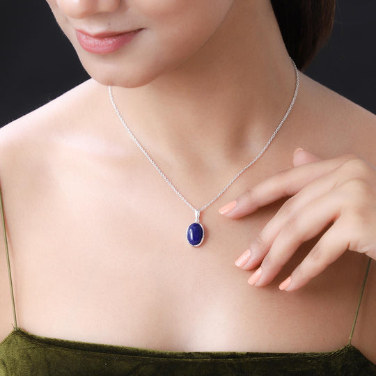 Lapislazuli Anhänger, 925 Silber ca. 6.72 ct