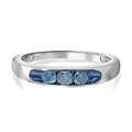 Blauer Diamant Ring, 925 Silber platiniert (Größe 17.00) ca. 0.50 ct