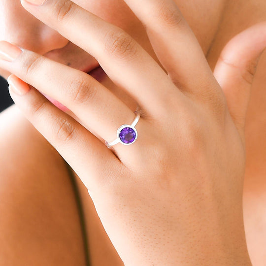 Afrikanischer Amethyst Ring, 925 Silber ca. 1.19 ct