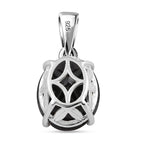 Schwarzer Spinell Anhänger, 925 Silber ca. 6,23 ct