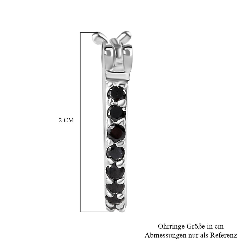 Schwarze Zirkonia Ohrringe, 925 Silber ca. 0,98 ct