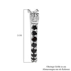 Schwarze Zirkonia Ohrringe, 925 Silber ca. 0,98 ct