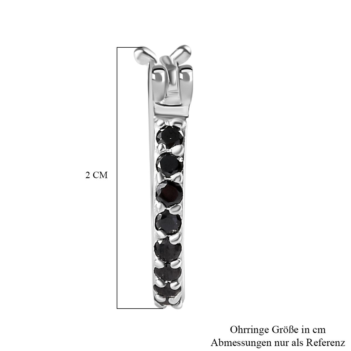 Schwarze Zirkonia Ohrringe, 925 Silber ca. 0,98 ct