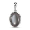 Grauer Mondstein Anhänger, 925 Silber ca. 6.27 ct