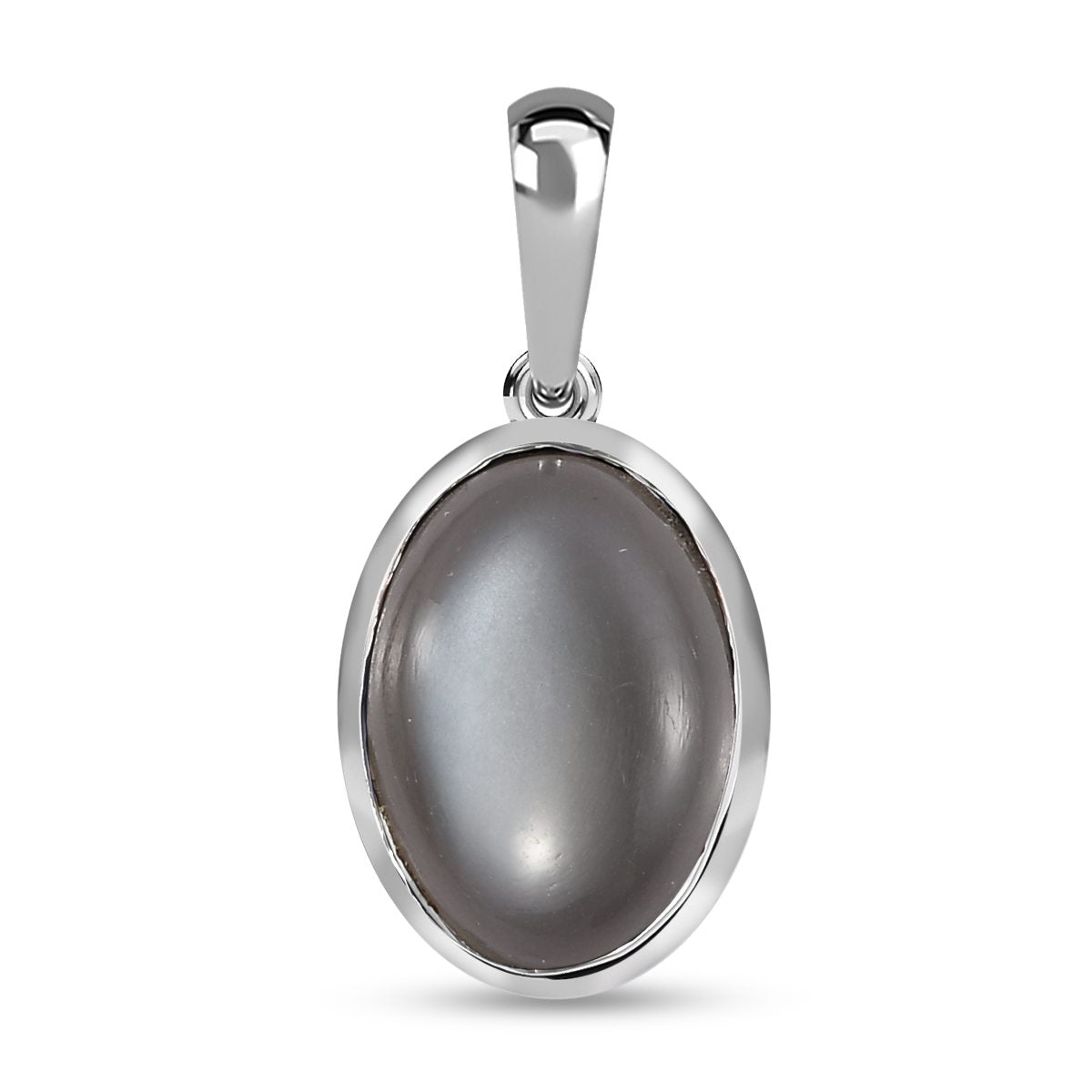 Grauer Mondstein Anhänger, 925 Silber ca. 6.27 ct