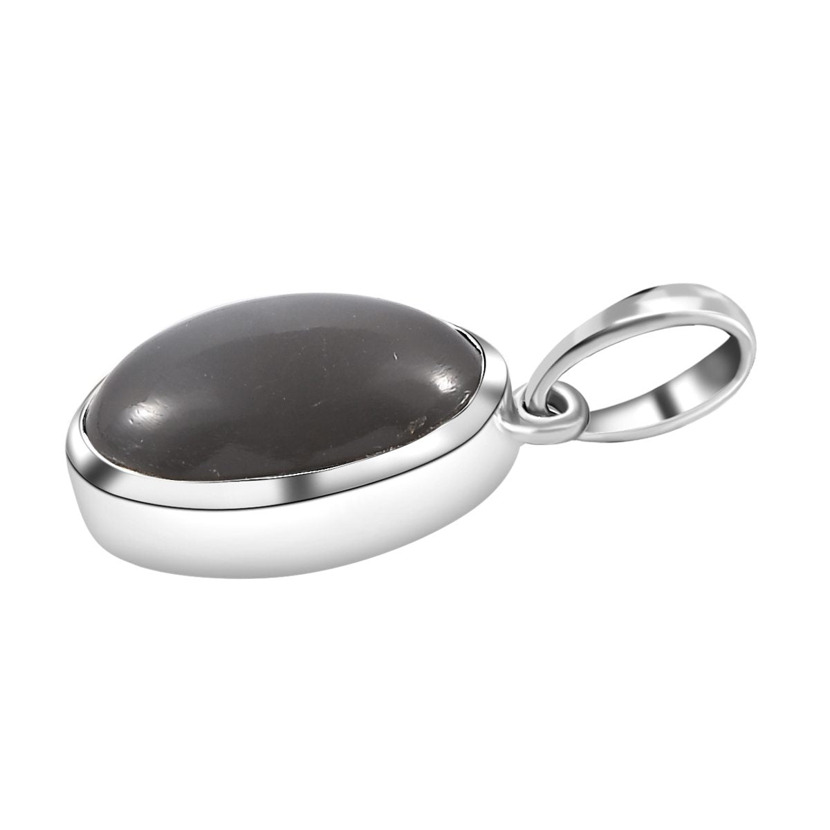 Grauer Mondstein Anhänger, 925 Silber ca. 6.27 ct