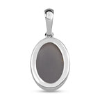 Grauer Mondstein Anhänger, 925 Silber ca. 6.27 ct