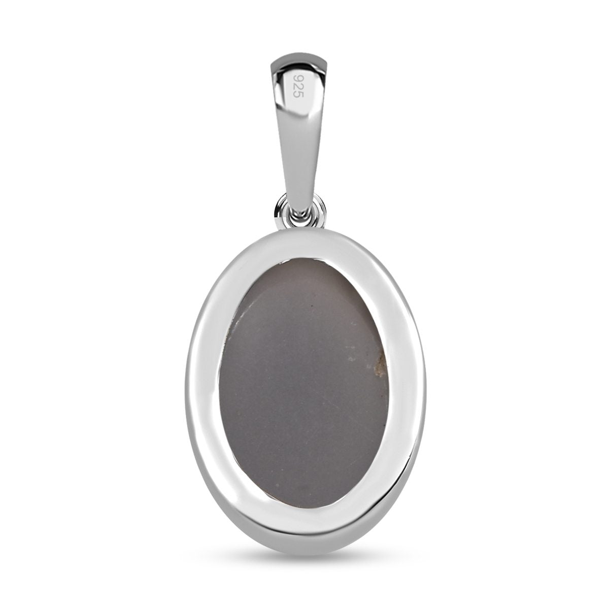 Grauer Mondstein Anhänger, 925 Silber ca. 6.27 ct
