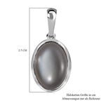 Grauer Mondstein Anhänger, 925 Silber ca. 6.27 ct